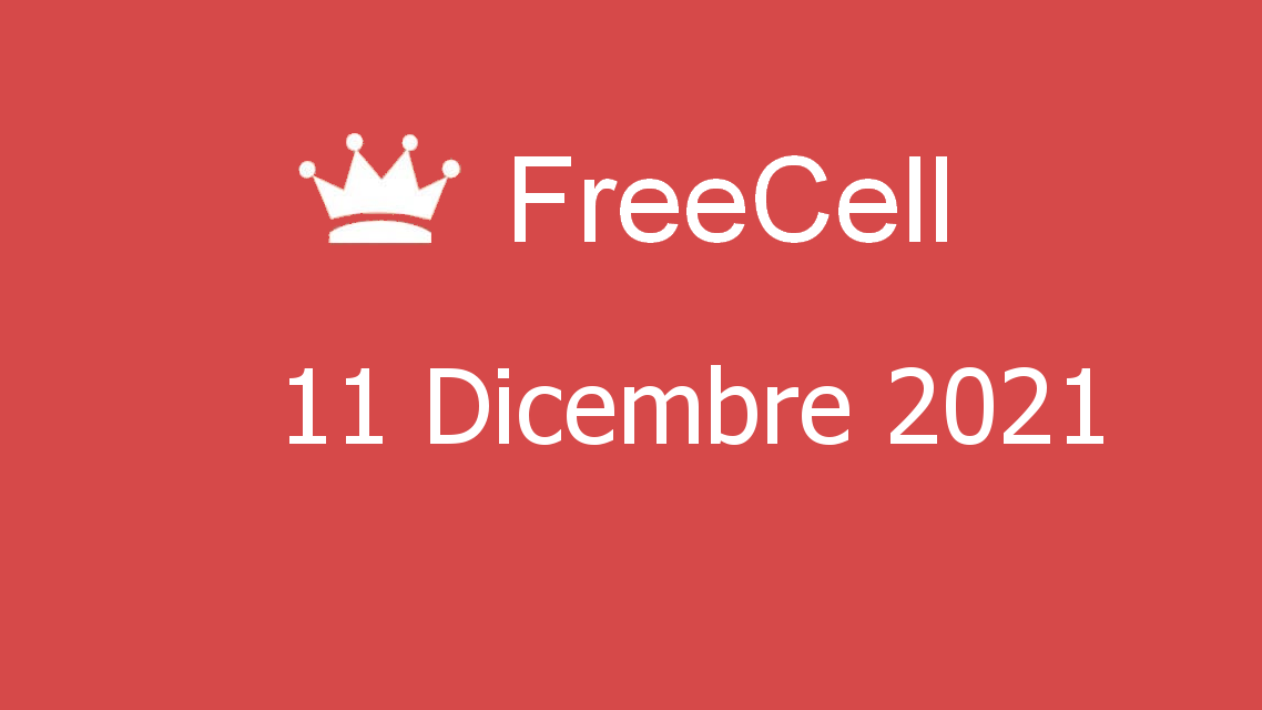 Microsoft solitaire collection - freecell - 11. dicembre 2021