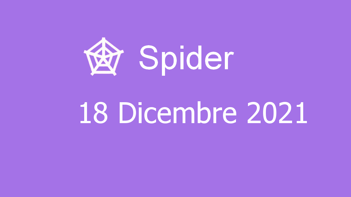 Microsoft solitaire collection - spider - 18. dicembre 2021