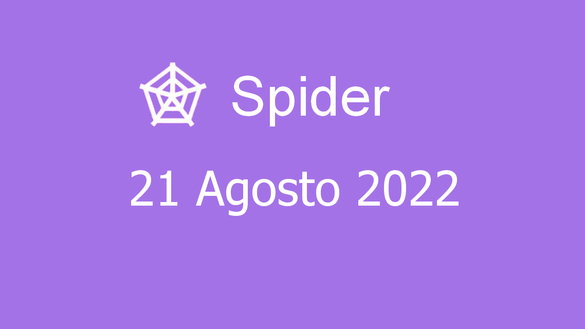 Microsoft solitaire collection - spider - 21. agosto 2022