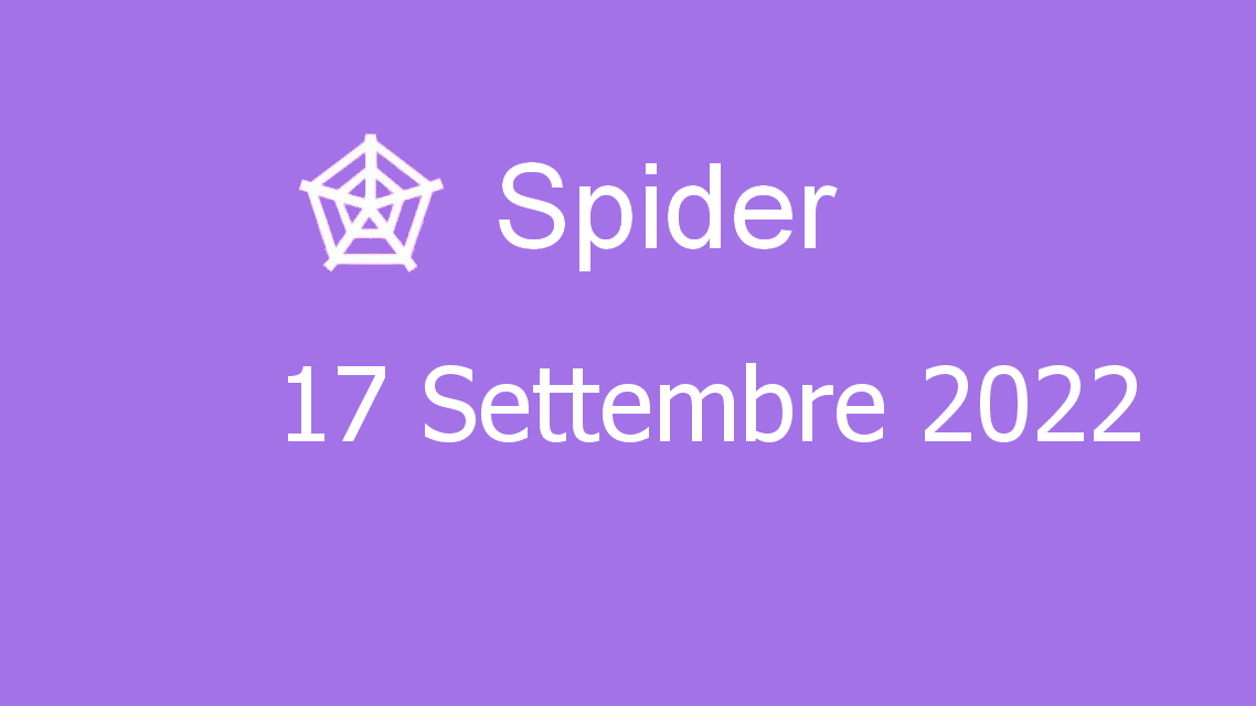 Microsoft solitaire collection - spider - 17. settembre 2022