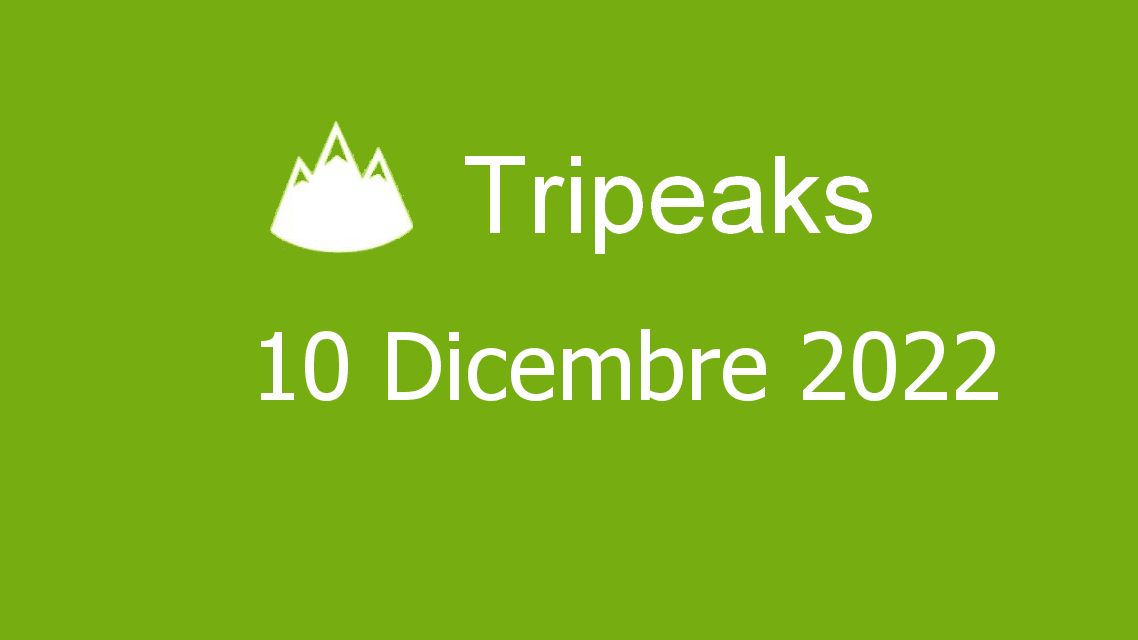 Microsoft solitaire collection - tripeaks - 10. dicembre 2022